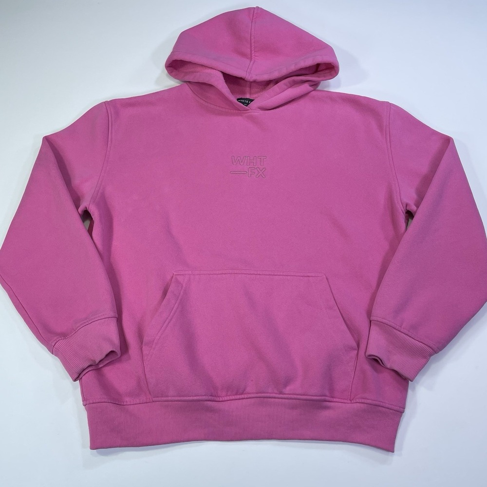 White Fox Hoodie Women's M/L Pink Pullover Embroidered Logo Front Back